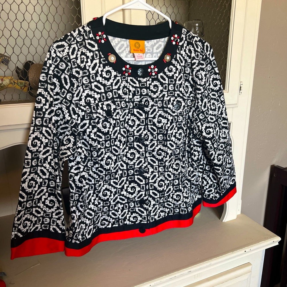 Ruby Rd. NWOT Women's Black, Red & White Jacket, Size 12